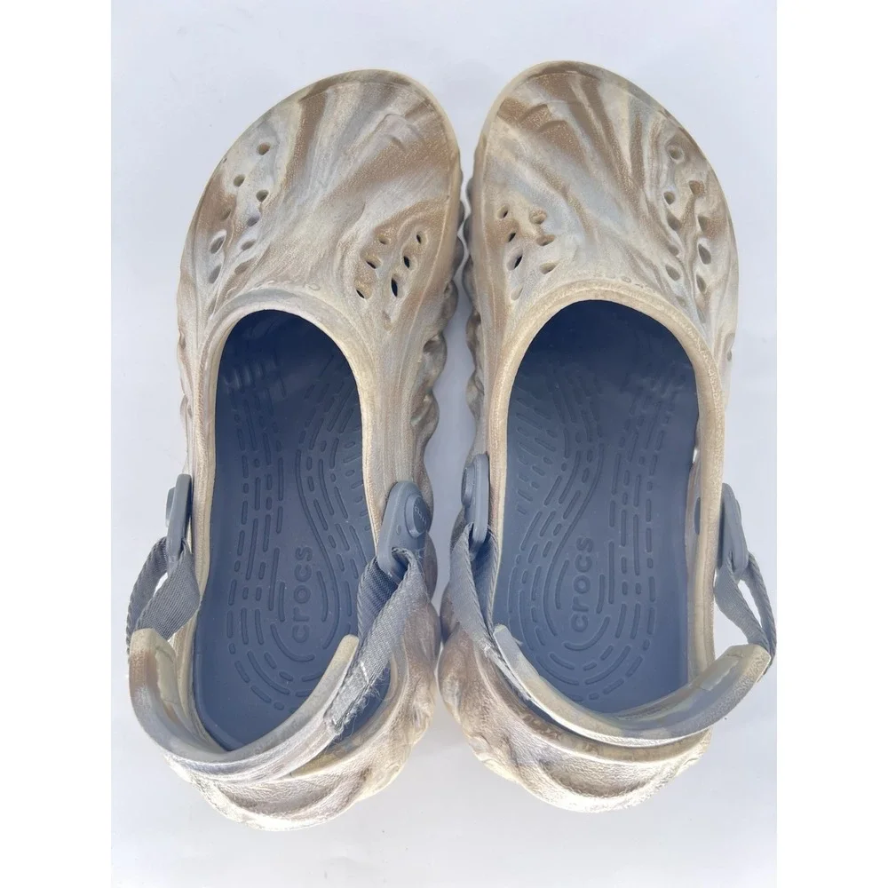 CROCS ECHO MARBLED CLOG | Gray/Brown| US J5 | GREAT CONDITION